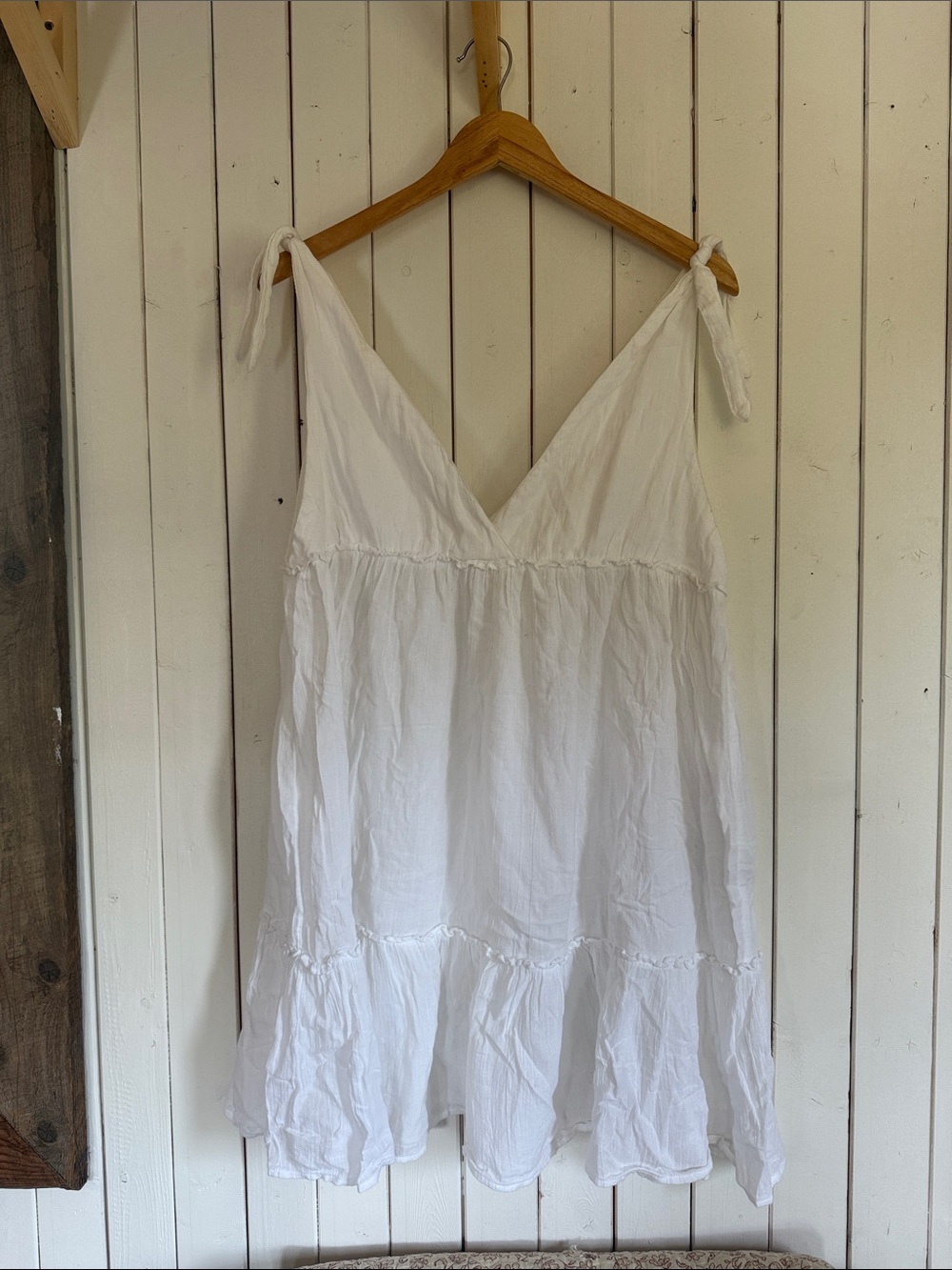 White Tie-Shoulder Mini Dress - Classic Summer Sundress